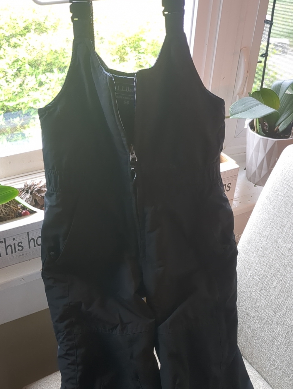 L.L. Bean Black Kids Ski Snow Bib